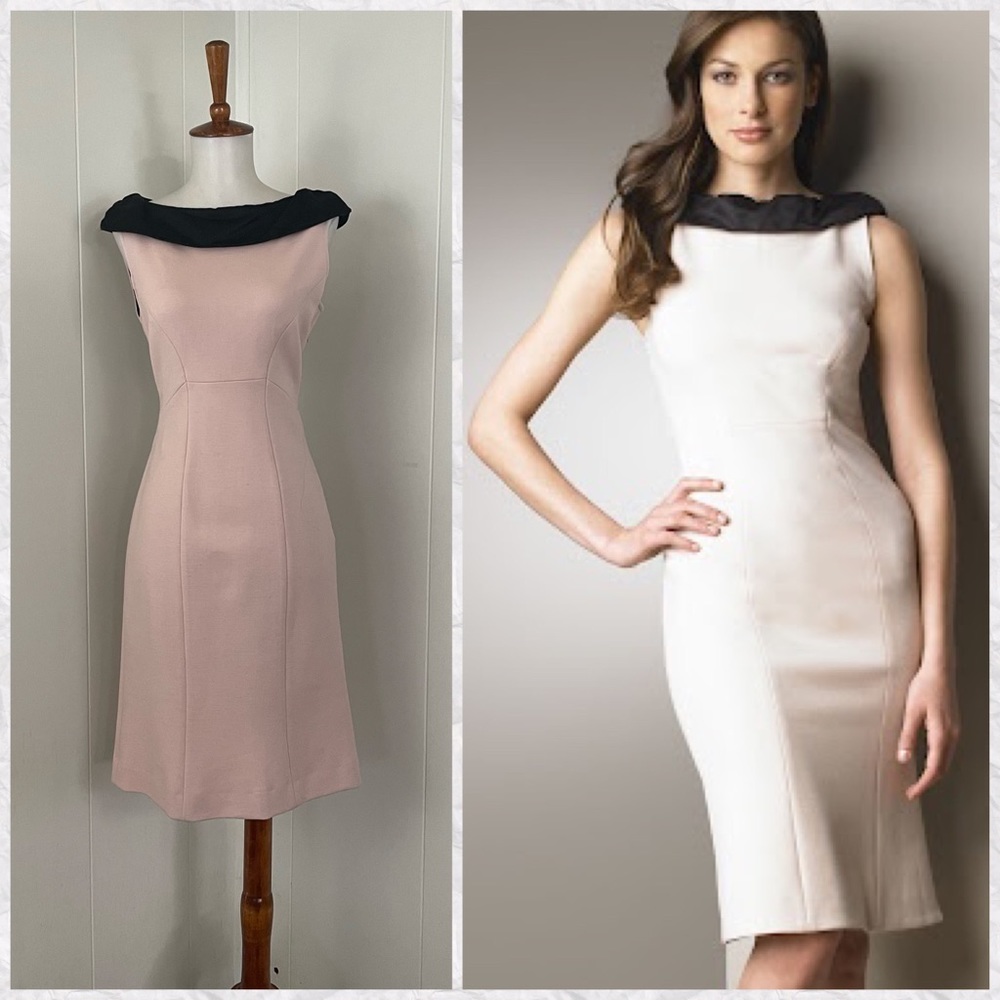 Diane Von Furstenberg Blush Pink and Black Sheath Dress